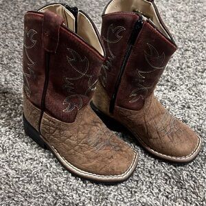 Old West Kids Boots - Brown and Tan